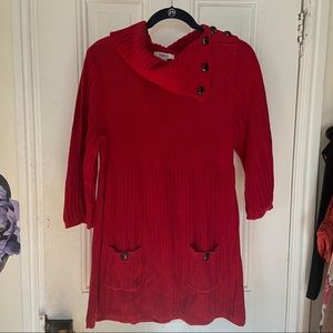 Style & Co. red sweater dress, size large